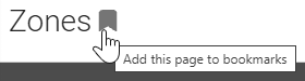 Adding a bookmark to the Zone page.